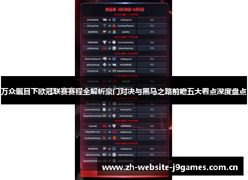 万众瞩目下欧冠联赛赛程全解析豪门对决与黑马之路前瞻五大看点深度盘点 万众瞩目下欧冠联赛赛程全解析豪门对决与黑马之路前瞻五大看点深度盘点